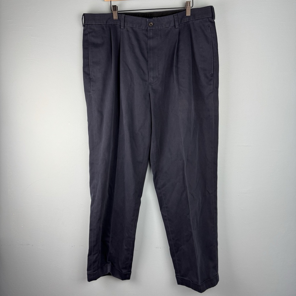 Brooks Brothers Advantage Chino Elliot Straight Navy Blue Dress Pants Mens 40x32